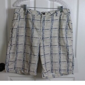Under Armour Mens Performance Shorts Beige Blue Plaid Golf Activewear Size‎ 36R